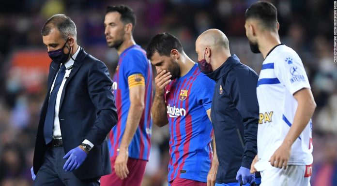 Barcelona star Sergio Aguero admitted to hospital for 'cardiac exam' after chest pain during match