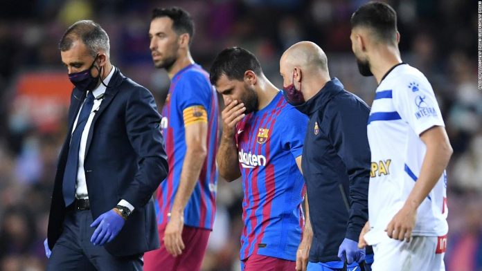 Barcelona star Sergio Aguero admitted to hospital for 'cardiac exam' after chest pain during match
