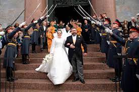 Russian Princess Wears Her Own Reem Acra Wedding Gown