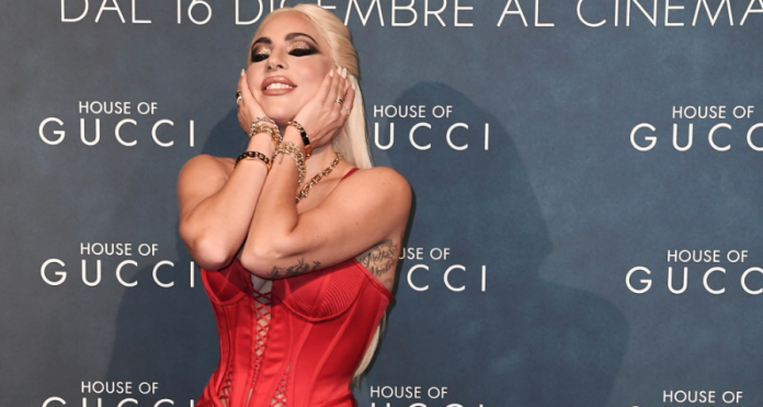 Lady Gaga Wears Versace to the 'House of Gucci' Milan Premiere