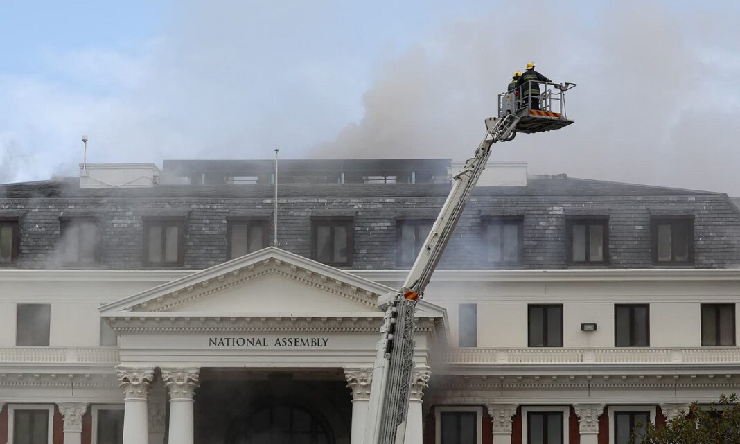 Fire breaks out at the parliament in Cape Town Damage to South Africa's Parliament Building