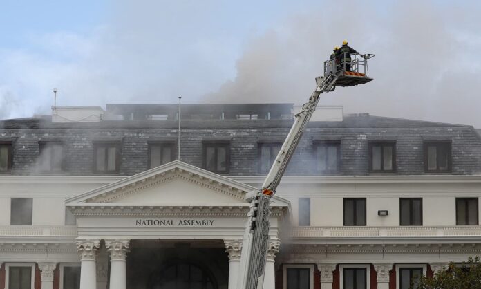 Damage to South Africa's Parliament Building
