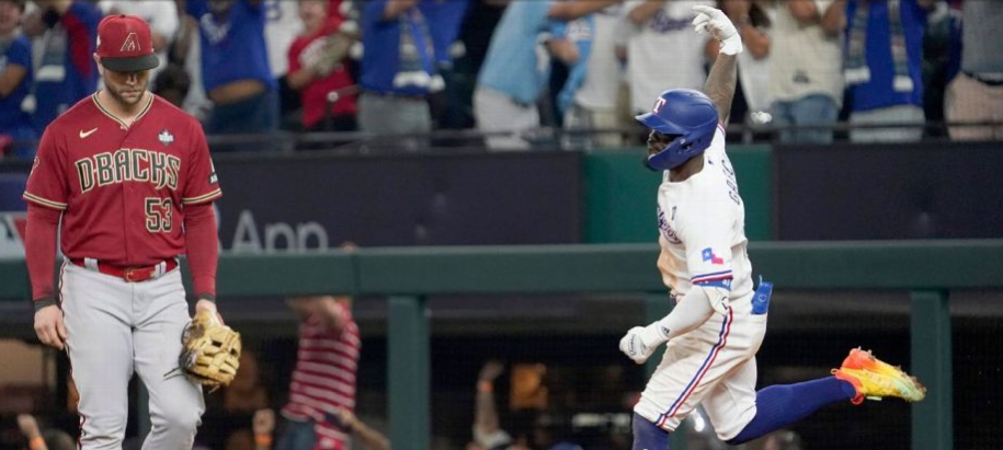 Adolis Garcia ties MLB record, helps Rangers take early lead in WS Game